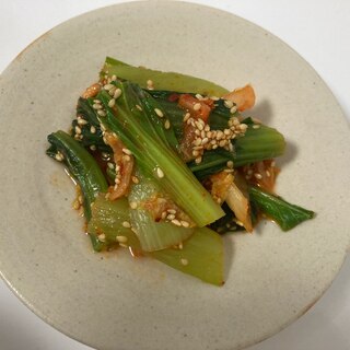 小松菜とキムチのナムル